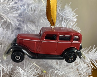 Personalized '33 Plymouth Sedan Matchbox Ornament Handmade