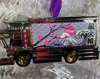 Personalized Semi Cherry Blossom Hot Wheels Ornament Handmade