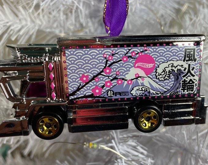 Personalized Semi Cherry Blossom Hot Wheels Ornament Handmade