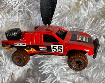 Personalized Red Baja Truck Hot Wheels Ornament