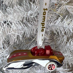 Personalized RARE Santa Sled Hot Wheels Ornament