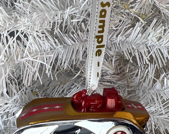 Personalized RARE Santa Sled Hot Wheels Ornament