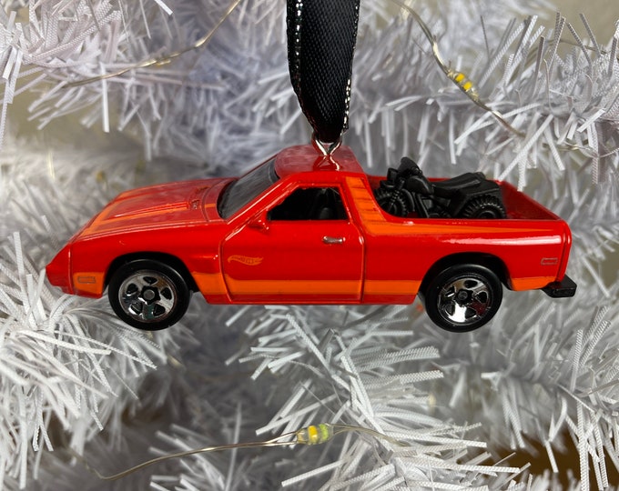 Personalized Dodge Rampage with 3 Wheeler Hot Wheels Ornament Handmade