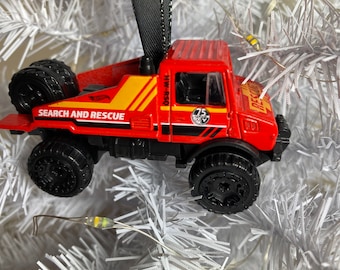 Personalized Mercedes-Benz Rescue Truck Hot Wheels Ornament