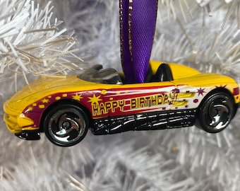 Personalized MX48 Turbo Happy Birthday Edition Hot Wheels Ornament