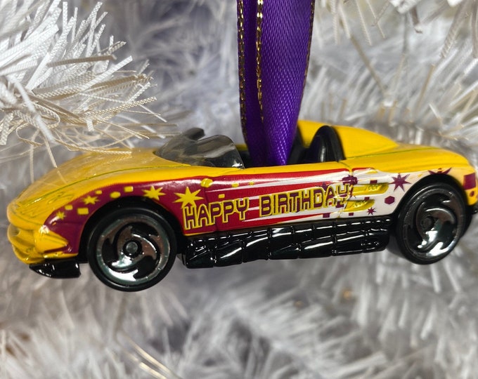 Personalized MX48 Turbo Happy Birthday Edition Hot Wheels Ornament