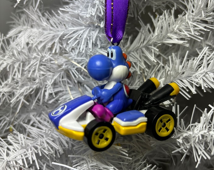 Personalized Purple YOSHI Mario Kart Hot Wheels Ornament