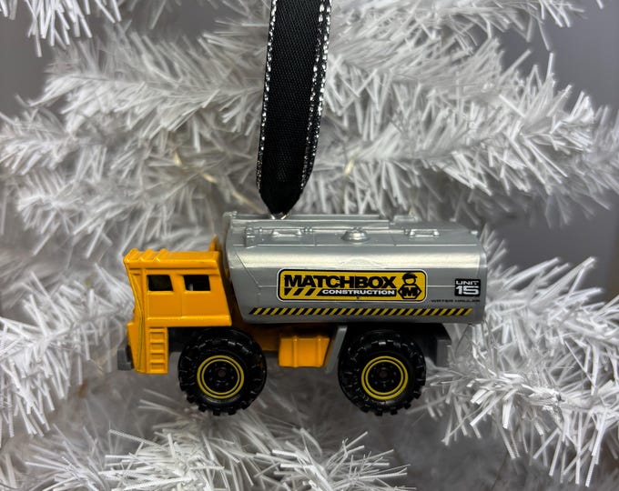 Personalized Construction Water Tanker Matchbox Ornament