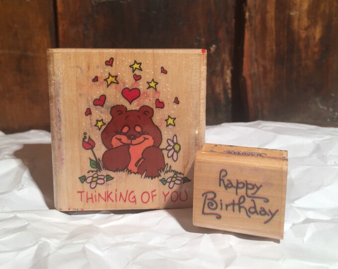 Two vintage greeting stamps