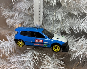 Personalized Honda Civic Drag Car Hot Wheels Ornament Handmade