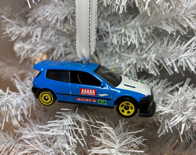 Personalized Honda Civic Drag Car Hot Wheels Ornament Handmade