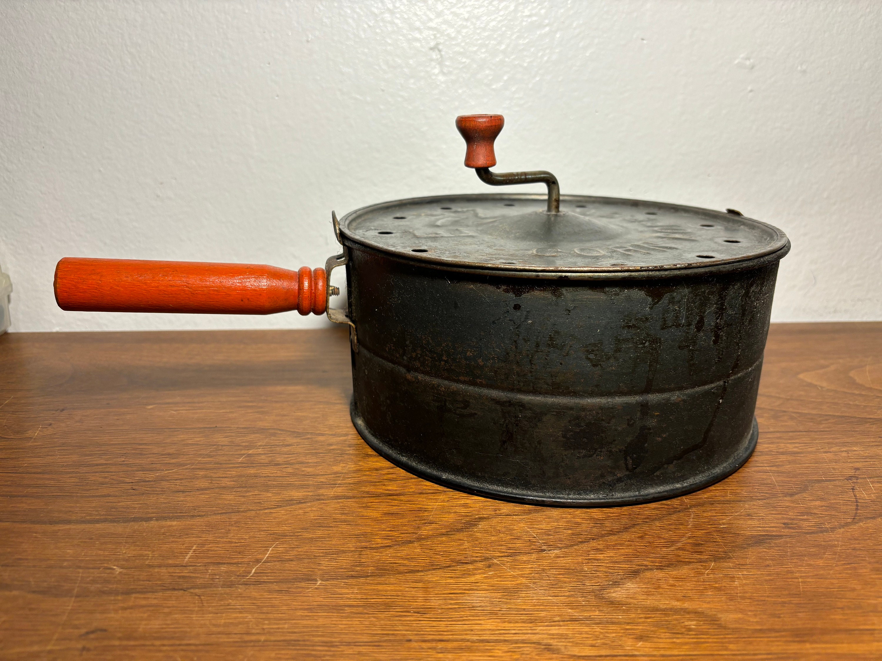 Antique popcorn popper deals