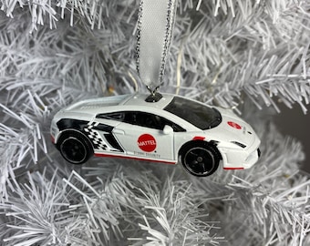 Personalized Lamborghini Gallardo Polizia  Hot Wheels Ornament