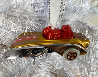 Personalized RARE Santa Sled Hot Wheels Ornament