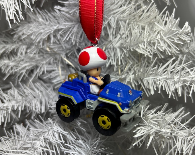 Personalized TOAD Mario Kart Hot Wheels Ornament