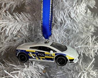 Personalized Lamborghini Gallardo Police Car Hot Wheel Ornament