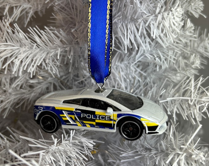 Personalized Lamborghini Gallardo Police Car Hot Wheel Ornament