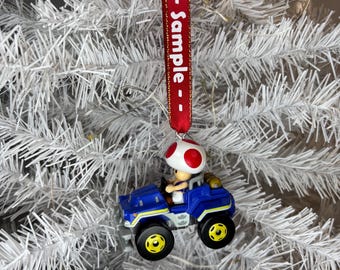Personalized TOAD Mario Kart Hot Wheels Ornament