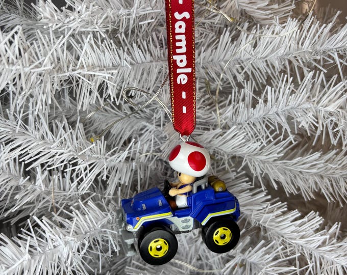Personalized TOAD Mario Kart Hot Wheels Ornament