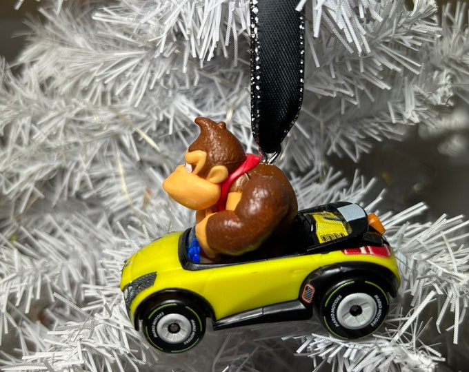 Personalized Donkey Kong Mario Kart Hot Wheels Ornament