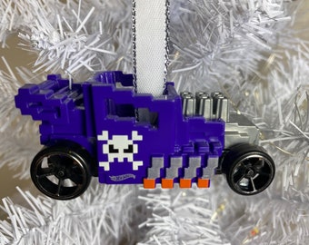 Personalized Minecraft Pixel Hot Wheels Ornament Handmade