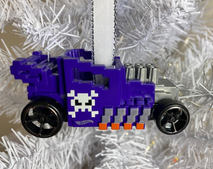 Personalized Minecraft Pixel Hot Wheels Ornament Handmade