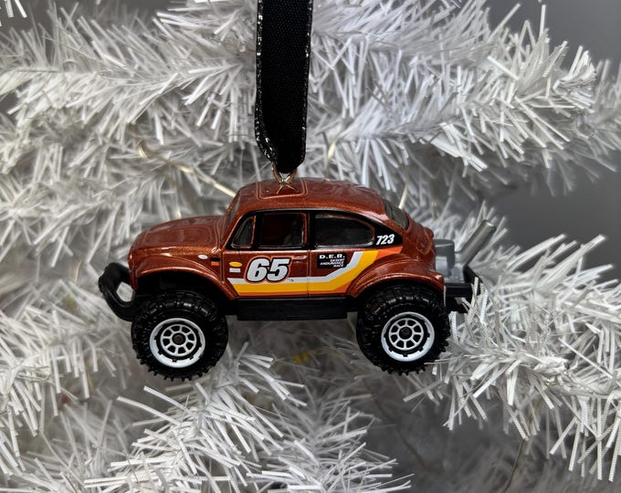 Personalized VW Baja Bug Matchbox Ornament Handmade