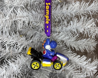 Personalized Purple YOSHI Mario Kart Hot Wheels Ornament