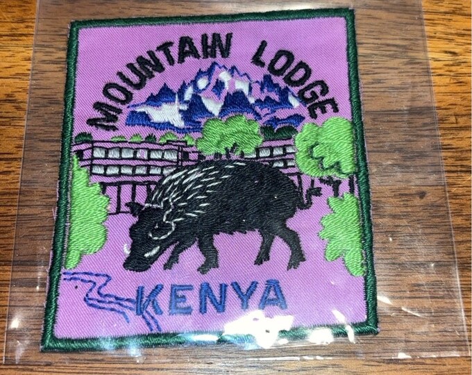 Vintage Mountain Lodge Kenya Africa Warthog Patch