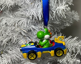 Personalized YOSHI Mario Kart Hot Wheels Ornament