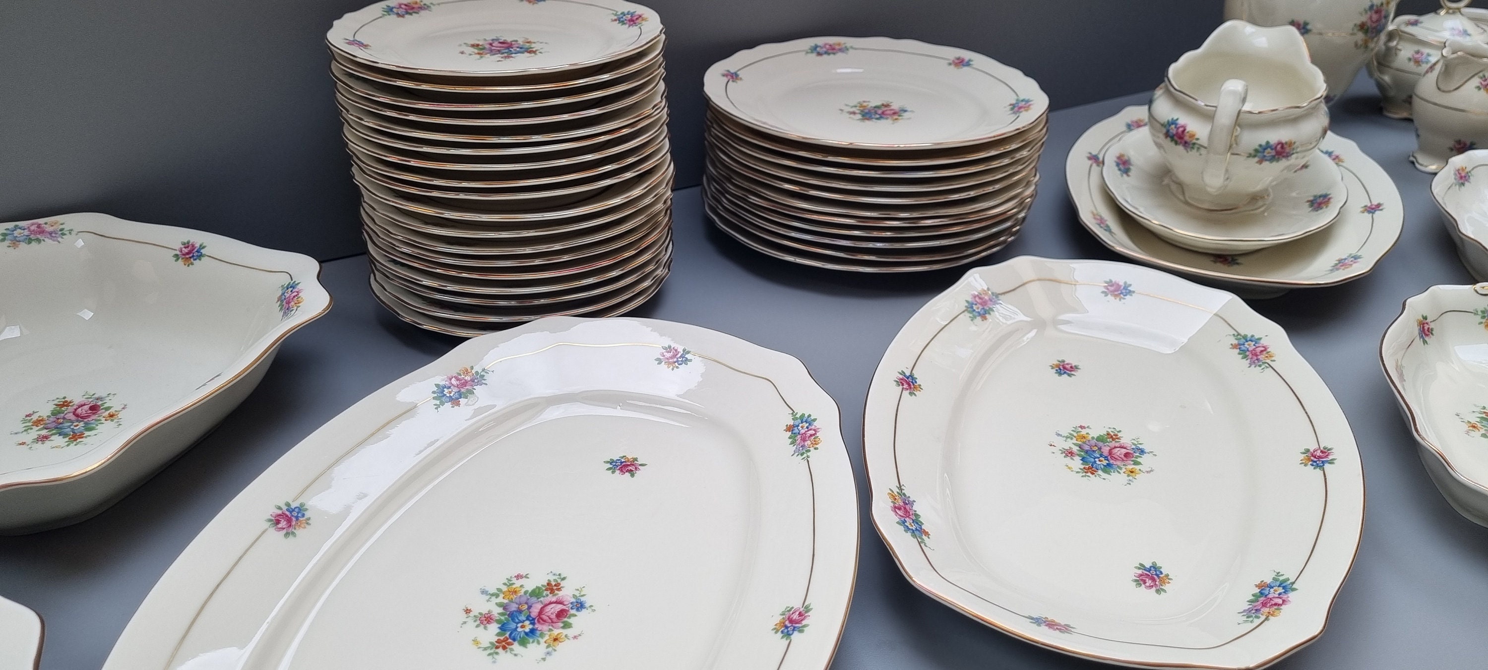Koenigszelt Germany Porcelain 60 Pcs, Christmas Decoration