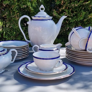 Vintage porcelain Haas & Cžjžek Czechoslovakia Set 30 pcs, tea cup and saucer
