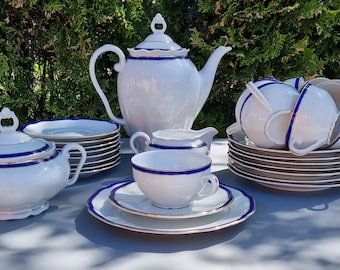 Vintage porcelain Haas & Cžjžek Czechoslovakia Set 30 pcs, tea cup and saucer