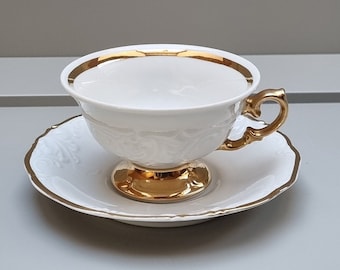 Vintage Walbrzych porcelain cup with saucer.