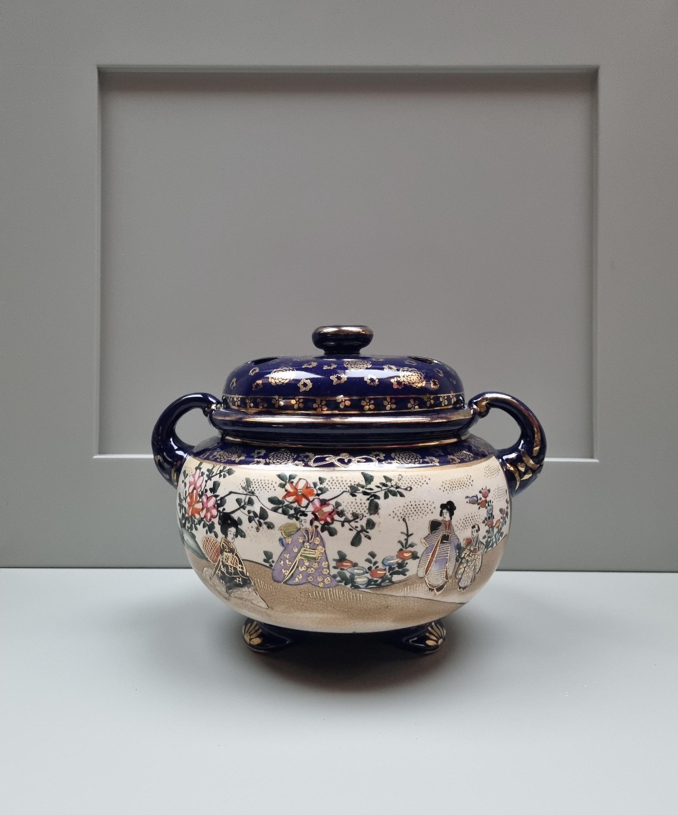 Rare Japanese Meiji Period Satsuma Incense Burner, Circa 1900