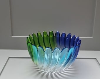 Vintage colorfull glass bowl, Mothers day gift, excellent condition.