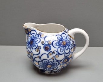 Pot à crème vintage en porcelaine impériale Lomonossov en forme de tulipe