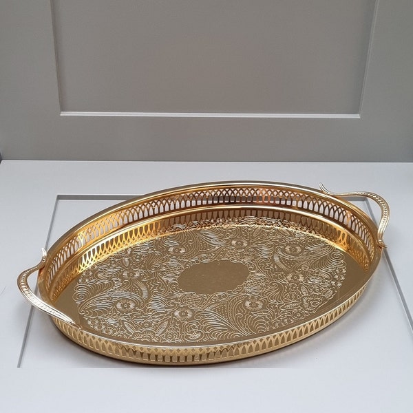 Gold Plated Tray Etsy