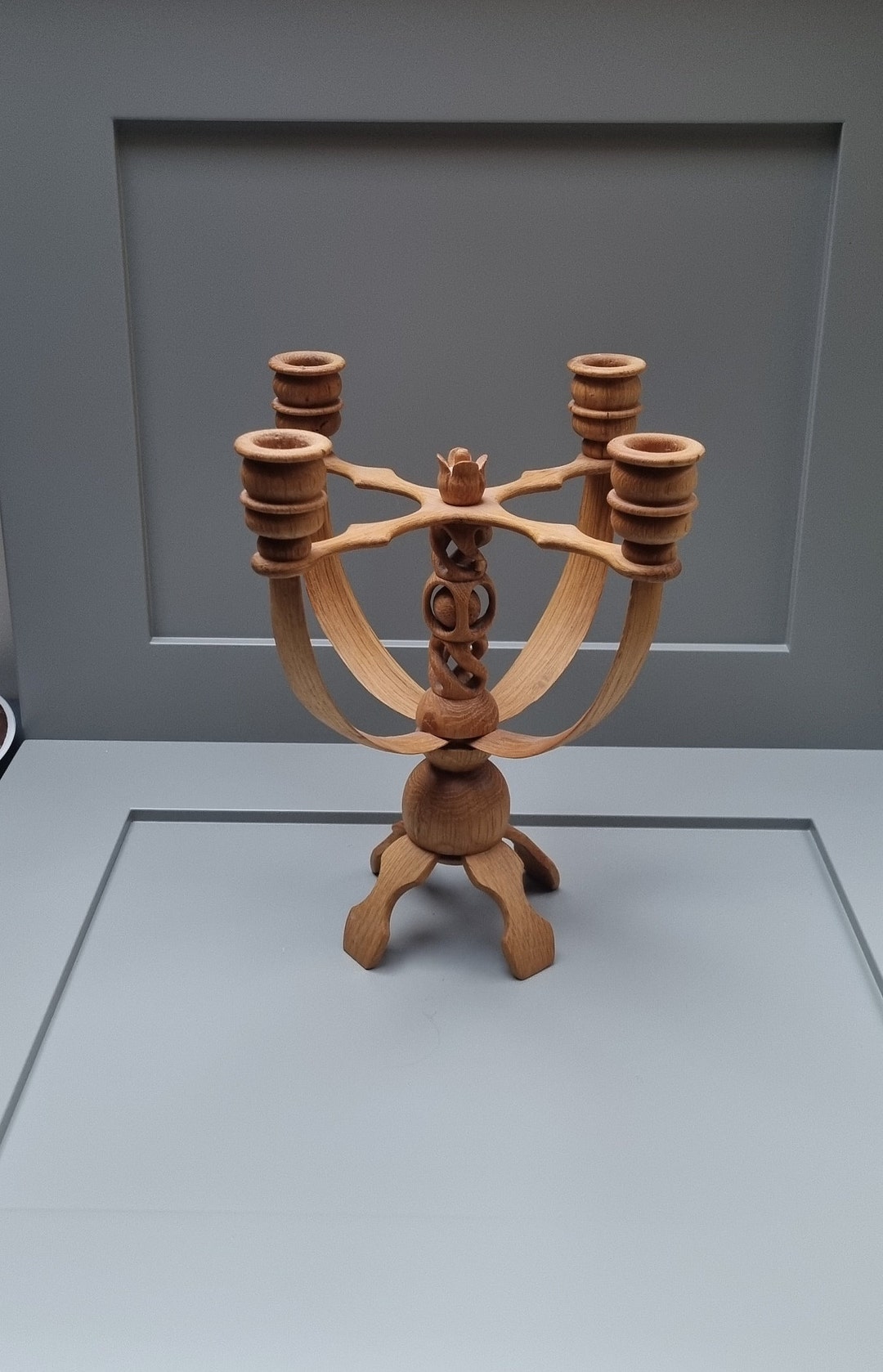 Vintage Wood Candle Holder Etsy