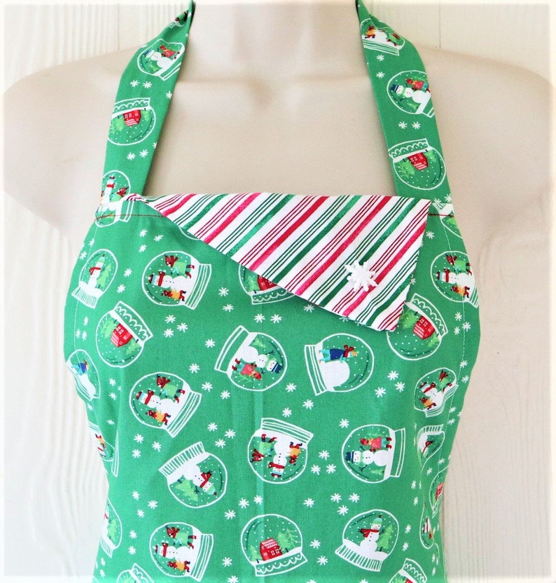 Cute Christmas Apron for Women Snowglobes Candy Cane Etsy