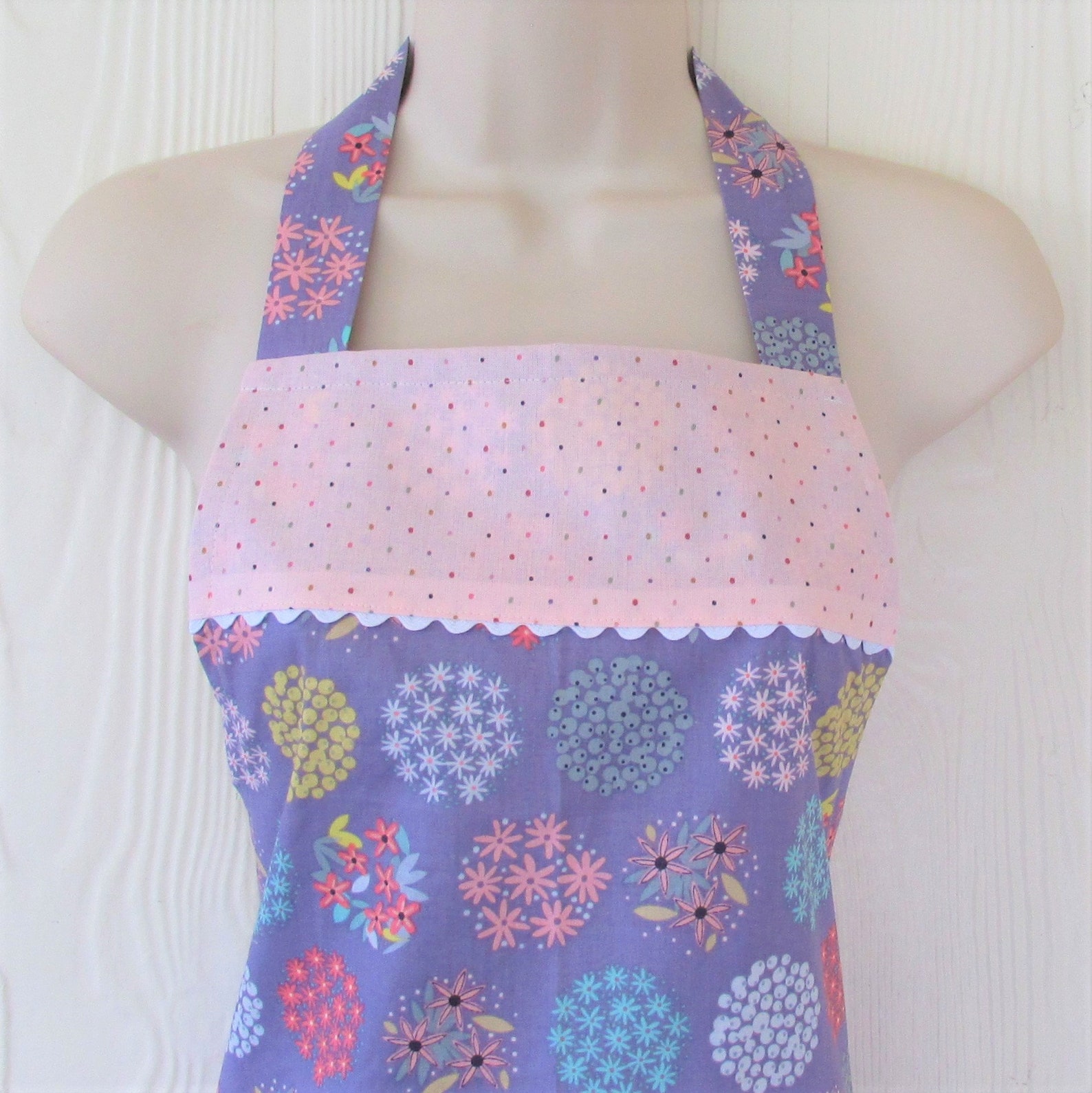 Floral Aprons For Women Light Purple Apron with Pockets Etsy