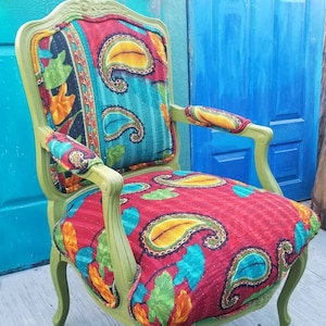 Whimsical Side Chair, LOCAL PICK UP only!, French Style Accent Chair, Rustic Boho Chair, Hippiewild, Statement Chair, Funky Chair