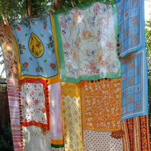 Böhmische Boho Patchwork Gardinen Vorhänge Seidenschals Hippie | Etsy