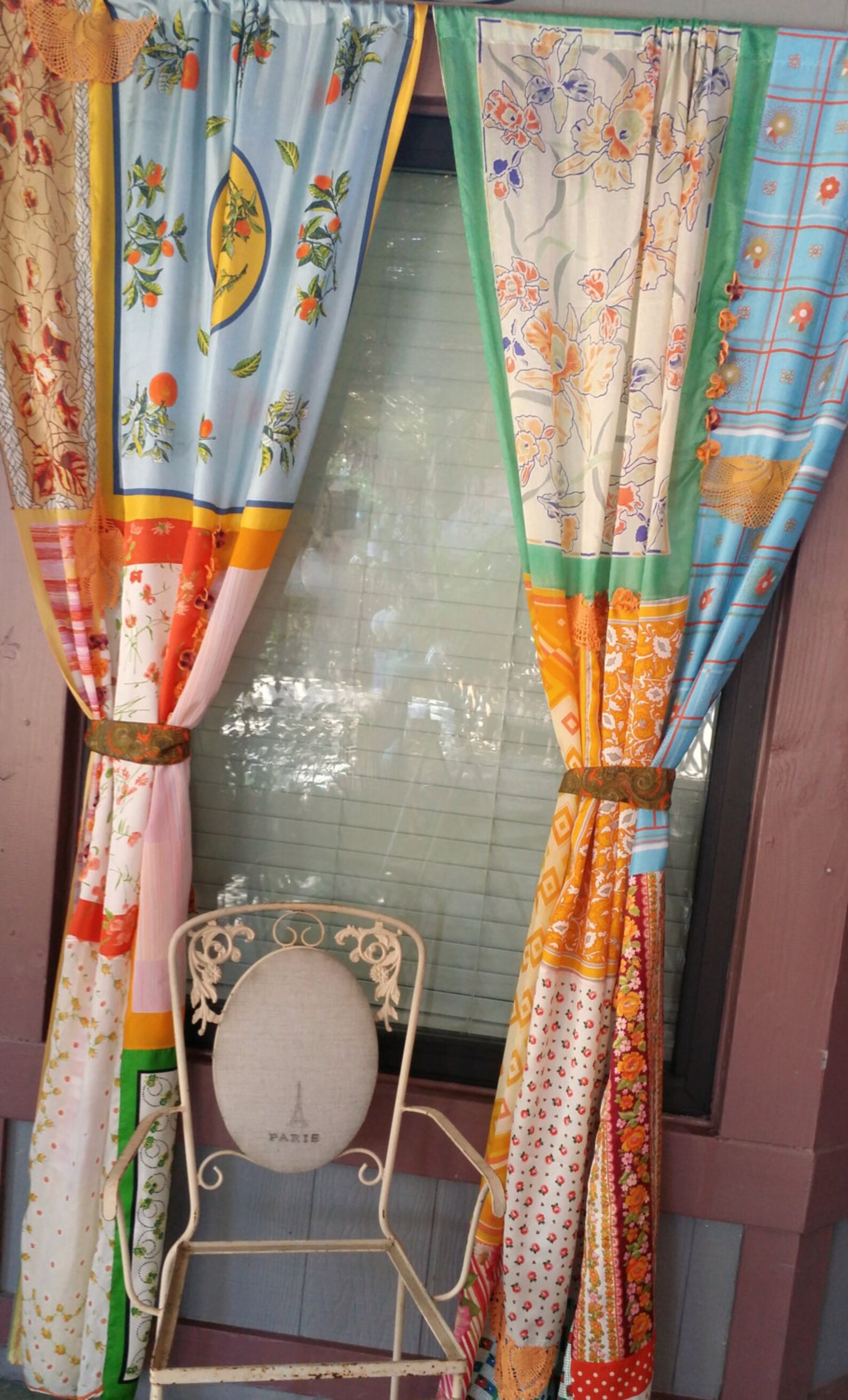 Böhmische Boho Patchwork Gardinen Vorhänge Seidenschals Hippie | Etsy