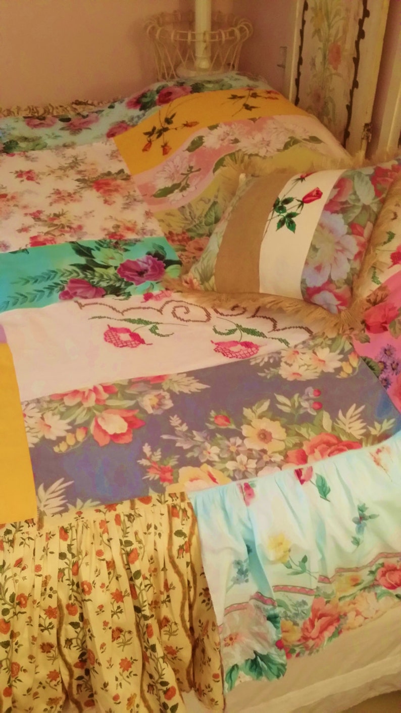 Boho Bed Cover Coverlet Queen MADE TO ORDER Shabby Chic Etsy