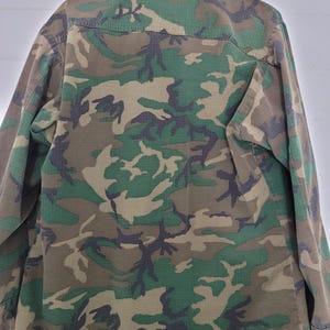 Upcycled Military Camo Jacket: Embroidered Vintage Army Coat, XL image 7