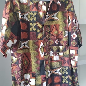 Vintage NALU shirt top mens womens unisex rare classics floral hawaiian XL cool groovy Rare tiki surf hippie