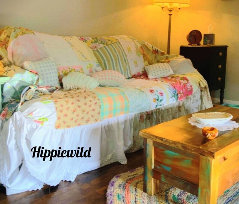 Shabby Chic Slipcover Loveseat Couch Throw Boho Decor Etsy