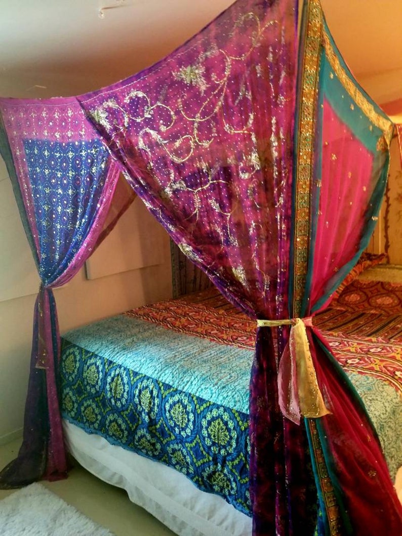Bed Canopy queen Boho Curtains Gypsy Bedroom Hippiewild ...