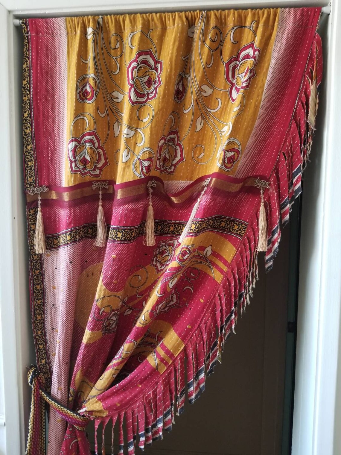 Boho Curtain bohemian decor kantha curtain Door curtain Etsy